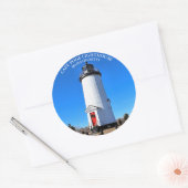 Cape Poge Vuurtoren, Massachusetts Ronde Sticker (Envelop)