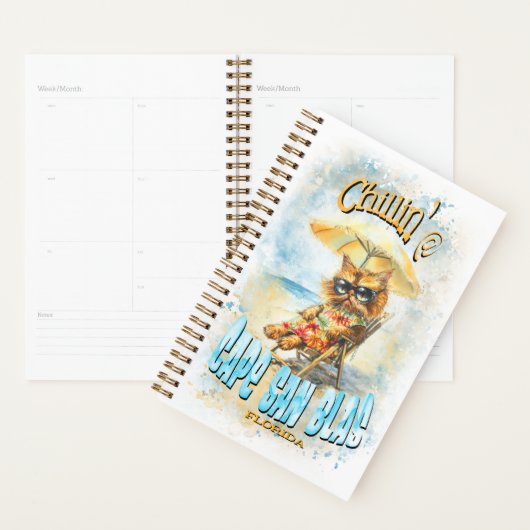 Cape San Blas Florida Beach Lounging Cat Planner (Display)