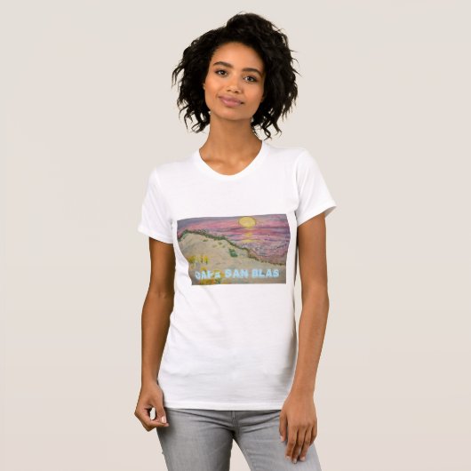 Cape San Blas zonsondergang met zand duin T-shirt (Voorkant volledig)