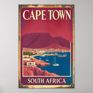 Cape Town - Afrique du Sud Poster Vintage voyage