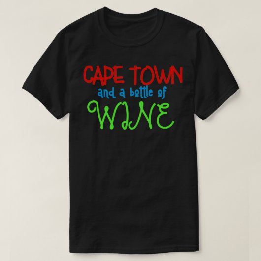 Cape Town and a bottle of Wine T-shirt (Design voorkant)