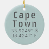 Cape Town Latitude Longitude Keramisch Ornament (Achterkant)