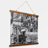 Cape Town Monochrome Cityscape Architecture Hangend Wandkleed (Gebogen)