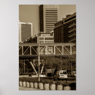 Cape Town Monochrome Cityscape Lifestyle Poster
