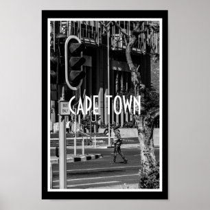 Cape Town Monochrome Cityscape Lifestyle Poster