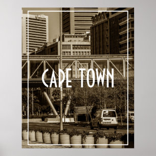 Cape Town Monochrome Cityscape Lifestyle Poster