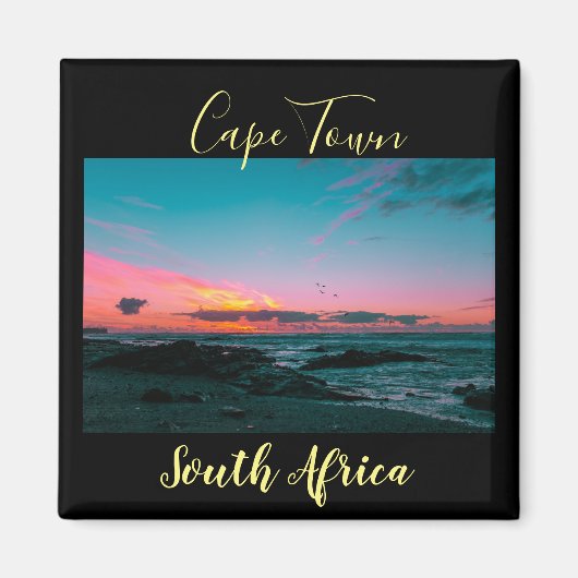 Cape Town Sunset Ocean Sky Paysage Magnet (Devant)