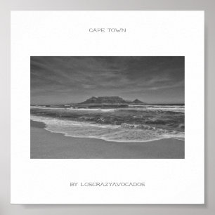 Cape Town Table Mountain Beach Ocean Poster