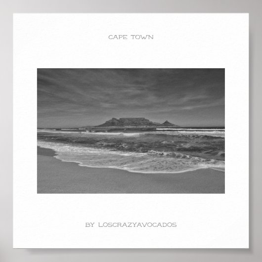 Cape Town Table Mountain Beach Ocean Poster (Devant)