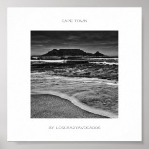 Cape Town Table Mountain Beach Ocean Poster