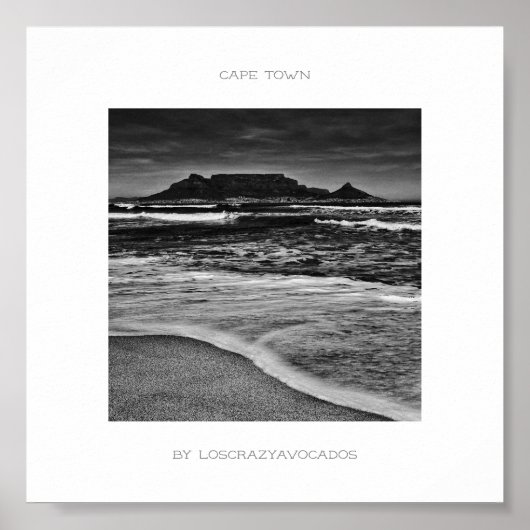 Cape Town Table Mountain Beach Ocean Poster (Devant)