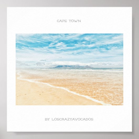 Cape Town Table Mountain Beach Ocean Poster (Devant)