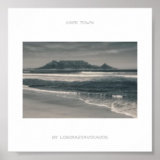 Cape Town Table Mountain Beach Ocean Poster (Devant)
