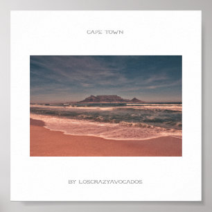 Cape Town Table Mountain Beach Ocean Poster