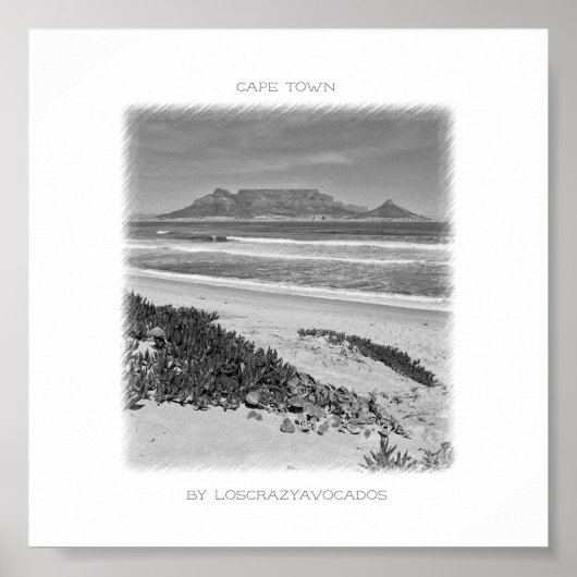Cape Town Table Mountain Beach Ocean Poster (Devant)