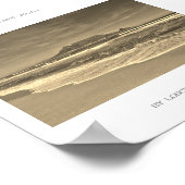 Cape Town Table Mountain Beach Ocean Sepia Poster (Coin)