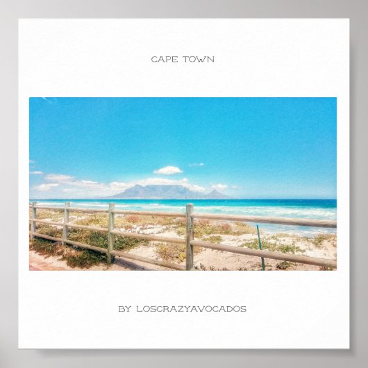 Cape Town Table Mountain Beach Ocean View Poster (Devant)