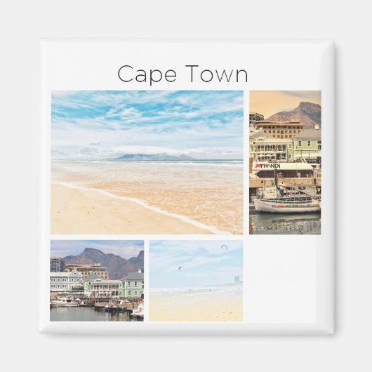 Cape Town Table Mountain Collage Pastel Magnet (Devant)