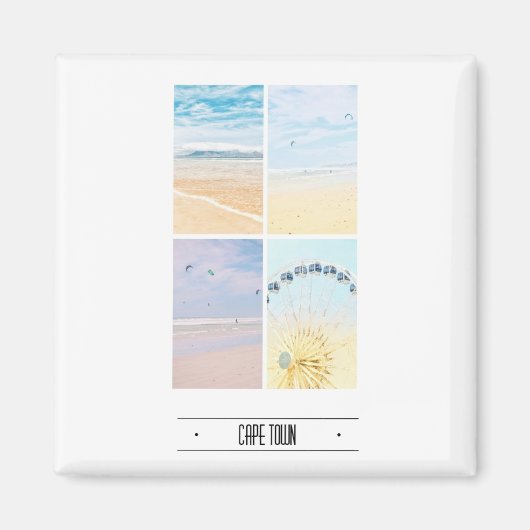 Cape Town Table Mountain Collage Pastel Magnet (Devant)