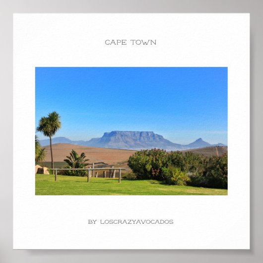 Cape Town Table Mountain Green Grass Poster (Devant)