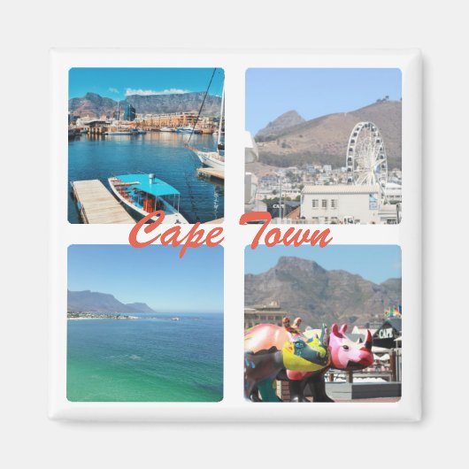 Cape Town Table Mountain Ocean Collage Magnet (Devant)