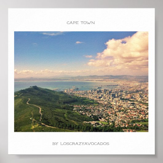 Cape Town Table Mountain Ocean Harbour View Poster (Devant)