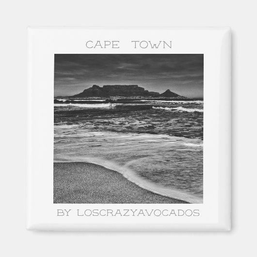 Cape Town Table Mountain Ocean Waves Beach Magnet (Devant)