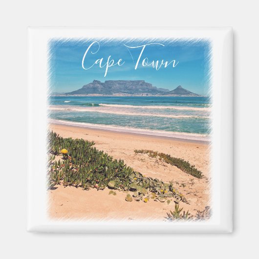 Cape Town Table Mountain Ocean Waves Beach Magnet (Devant)