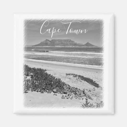 Cape Town Table Mountain Ocean Waves Beach Magnet (Devant)