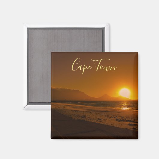 Cape Town Table Mountain Sunset Magnet (Recto/Verso)