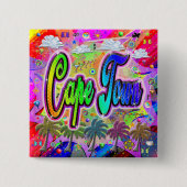 Cape Town Vista Express-Button Vierkante Button 5,1 Cm (Voorkant)