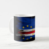 Cape Verde flag brush stroke, national flag Koffiemok (Voorkant links)