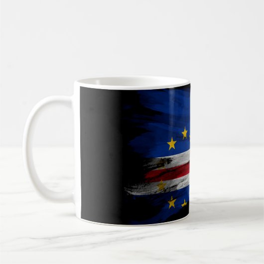Cape Verde flag brush stroke, national flag Koffiemok (Links)