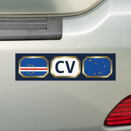 Cape Verde Flag Map Code Bumper Sticker (En voiture)