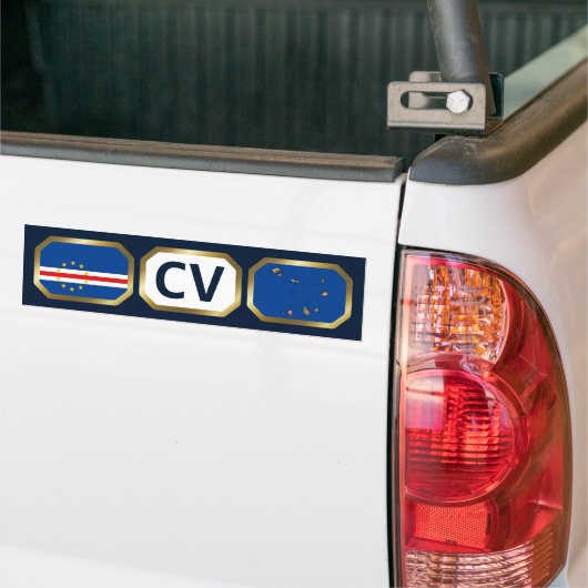 Cape Verde Flag Map Code Bumper Sticker (Sur camion)