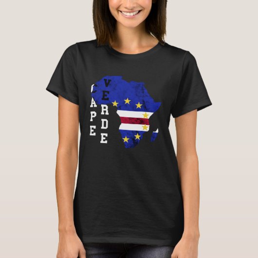 Cape Verde Map Cape Verdian Roots Archipelago Isla T-shirt (Voorkant)