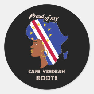Cape Verdean Roots Black History Maand Vrouwen Ronde Sticker