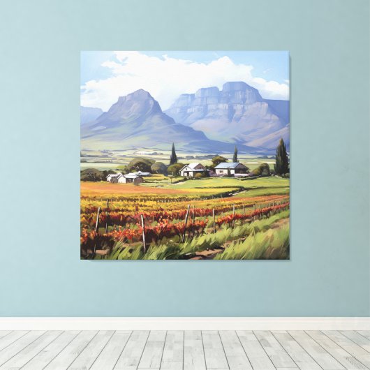 Cape Winelands Boland Landschap Zuid-Afrika Scène Canvas Afdruk (Insitu (Houten vloer))