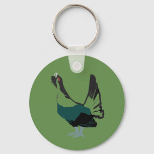 Capercaillie Art Basic Button Key Ring Sleutelhanger