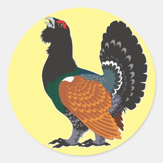 capercaillie ronde sticker (Voorkant)