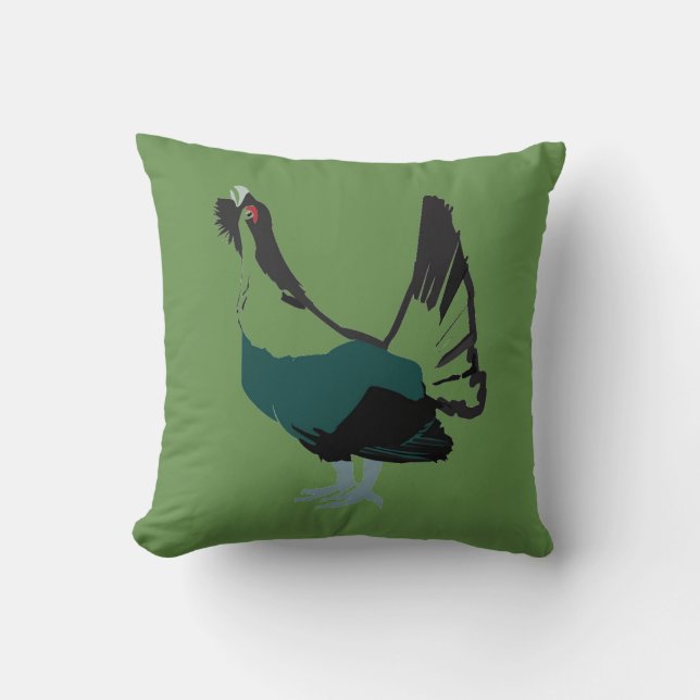 Capercaillie vogel Art Cushion Kussen (Voorkant)