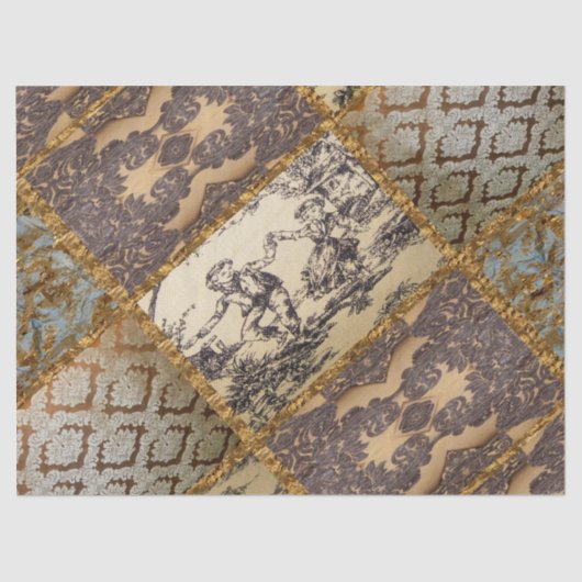 Capetian Elegant Quilt 15 Oude  Fransen Tissuepapier (Voorkant)