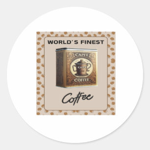 Capfe Coffee Co. Ouderwetse Koffieblik Ronde Sticker