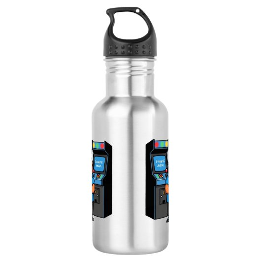 Capibara Arcade Gamer Water Bottle Waterfles (Achterkant)