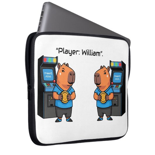Capibara Arcade Retro Laptop Sleeve (Voorkant Rechts)