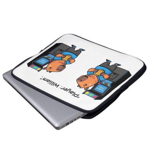 Capibara Arcade Retro Laptop Sleeve (Voorkant onderkant)