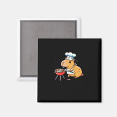Capibara Chef Outdoor Barbecue Sticker Magneet (Voorkant / Achterkant)