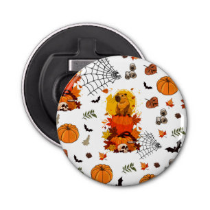 Capibara Halloween. Heksenpompoen. Button Flesopener