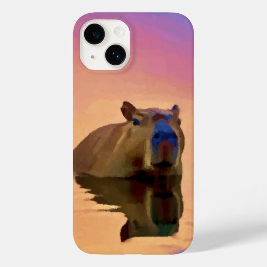 Capibara komt uit een rustig meer Case-Mate iPhone case (Achterkant)