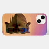 Capibara komt uit een rustig meer Case-Mate iPhone case (Achterkant (horizontaal))